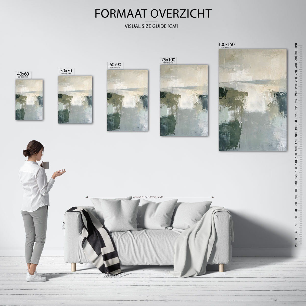 Rustige kleurencompositie Kunstwerk