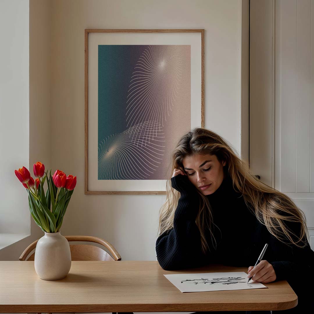 Elegante Spiralen Kunstposter-WallArtistic