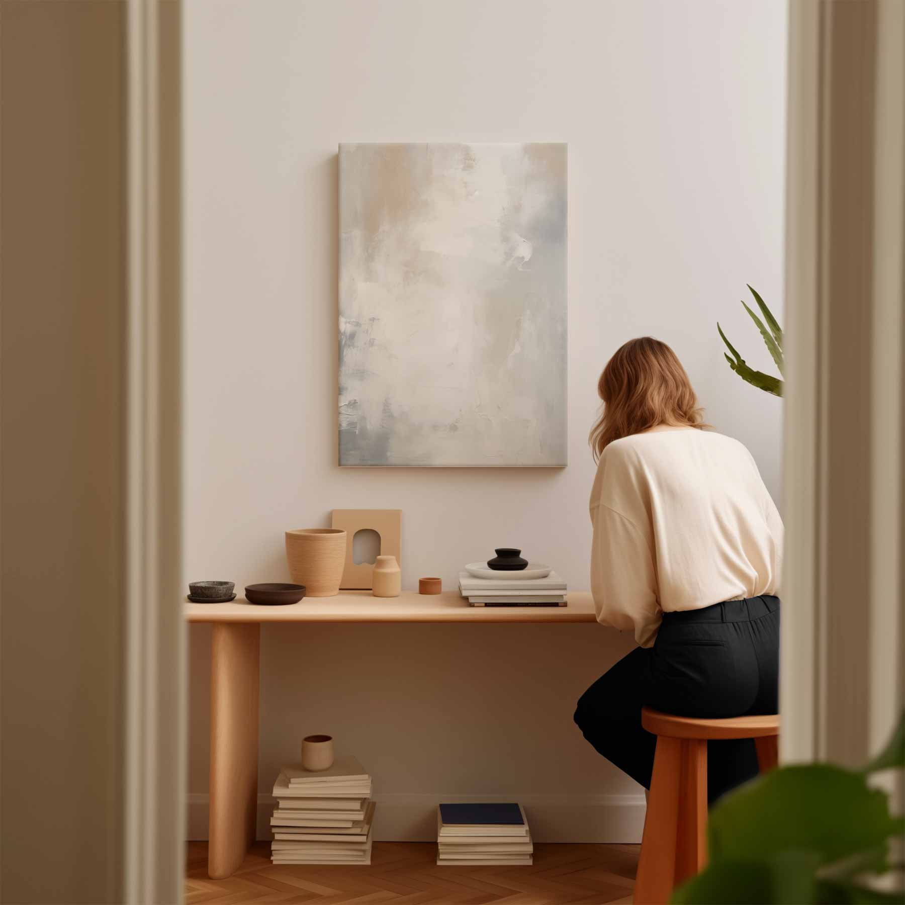 Zachte Dromen in Neutrale Tinten Kunstwerk-canvas-dibond-plexiglas-wanddecoratie-WallArtistic