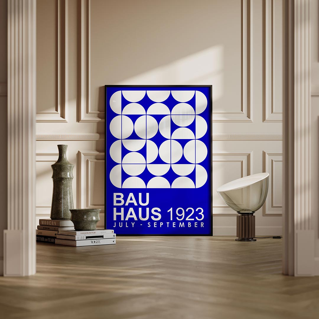 Cirkelpatroon blauw Poster