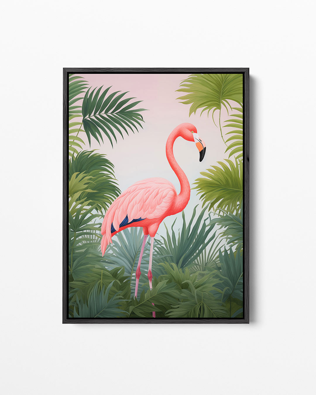 Flamingo in bladeren Kunstwerk