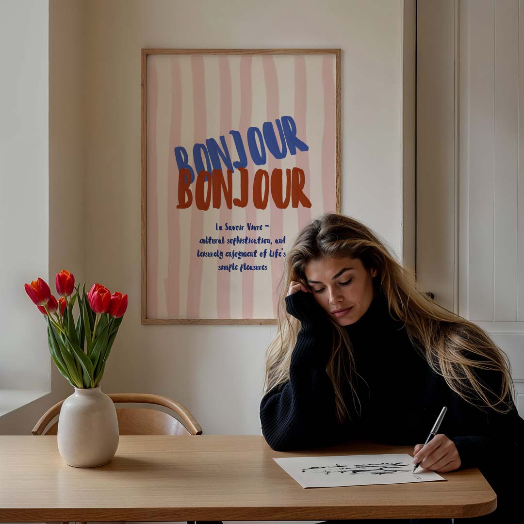 Bonjour La Vie Poster-WallArtistic