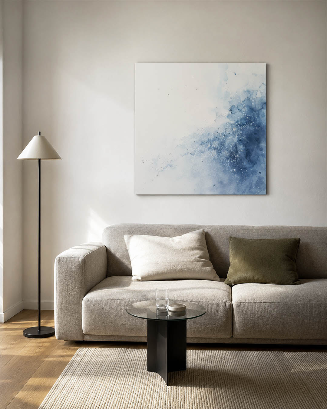Vloeiende blauwe beweging Kunstwerk