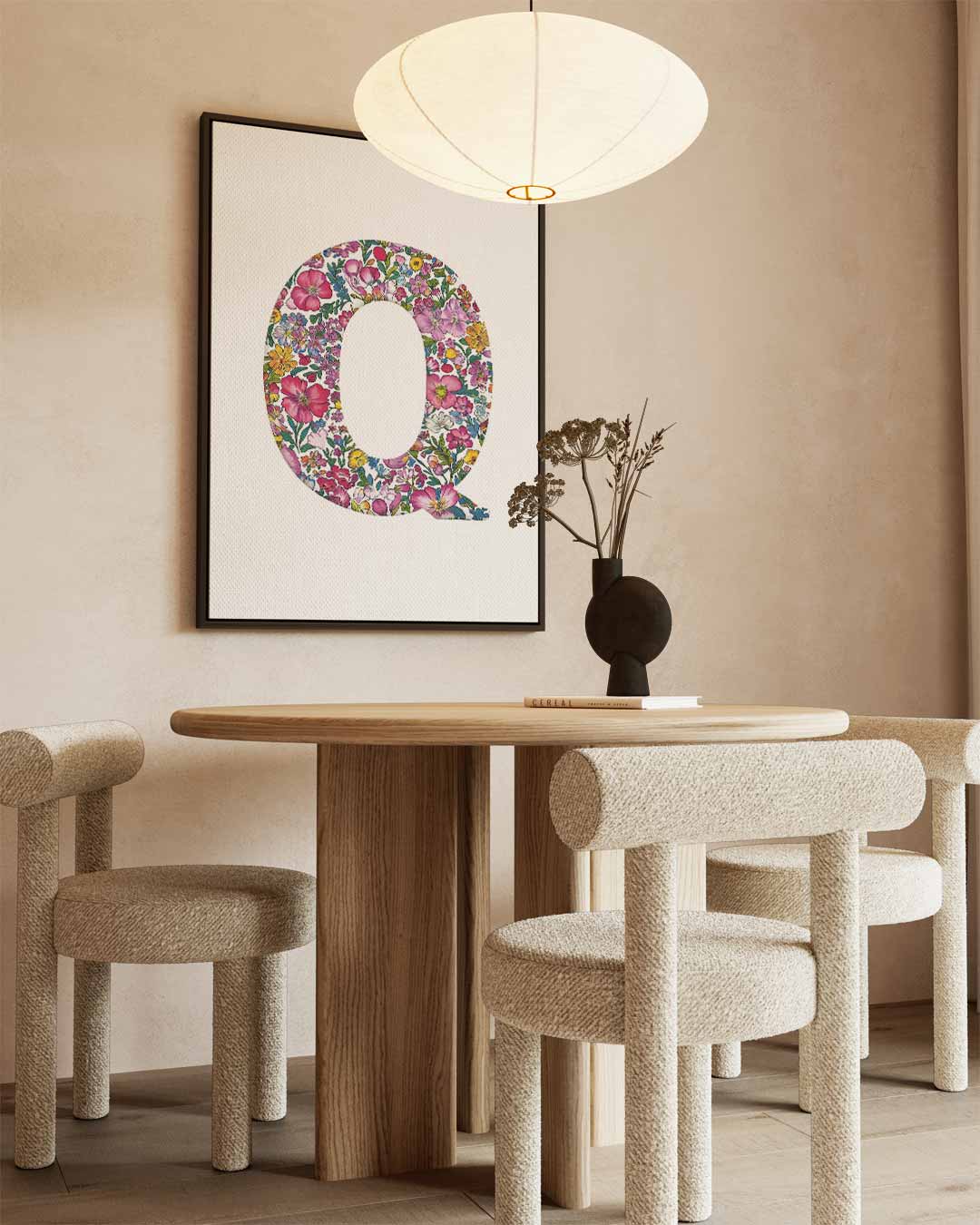 Bloemenletter Q Kunstwerk-canvas-dibond-plexiglas-wanddecoratie-WallArtistic