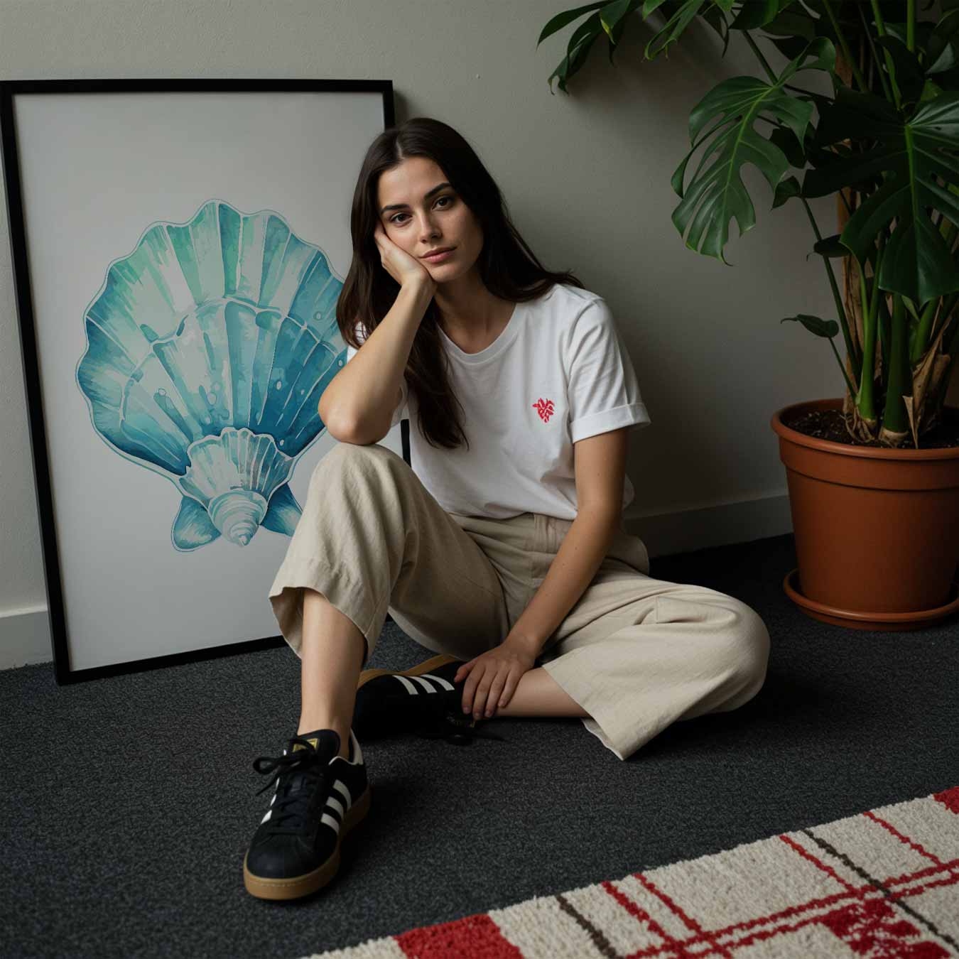 Zeeschelp Aquamarijn Poster-WallArtistic