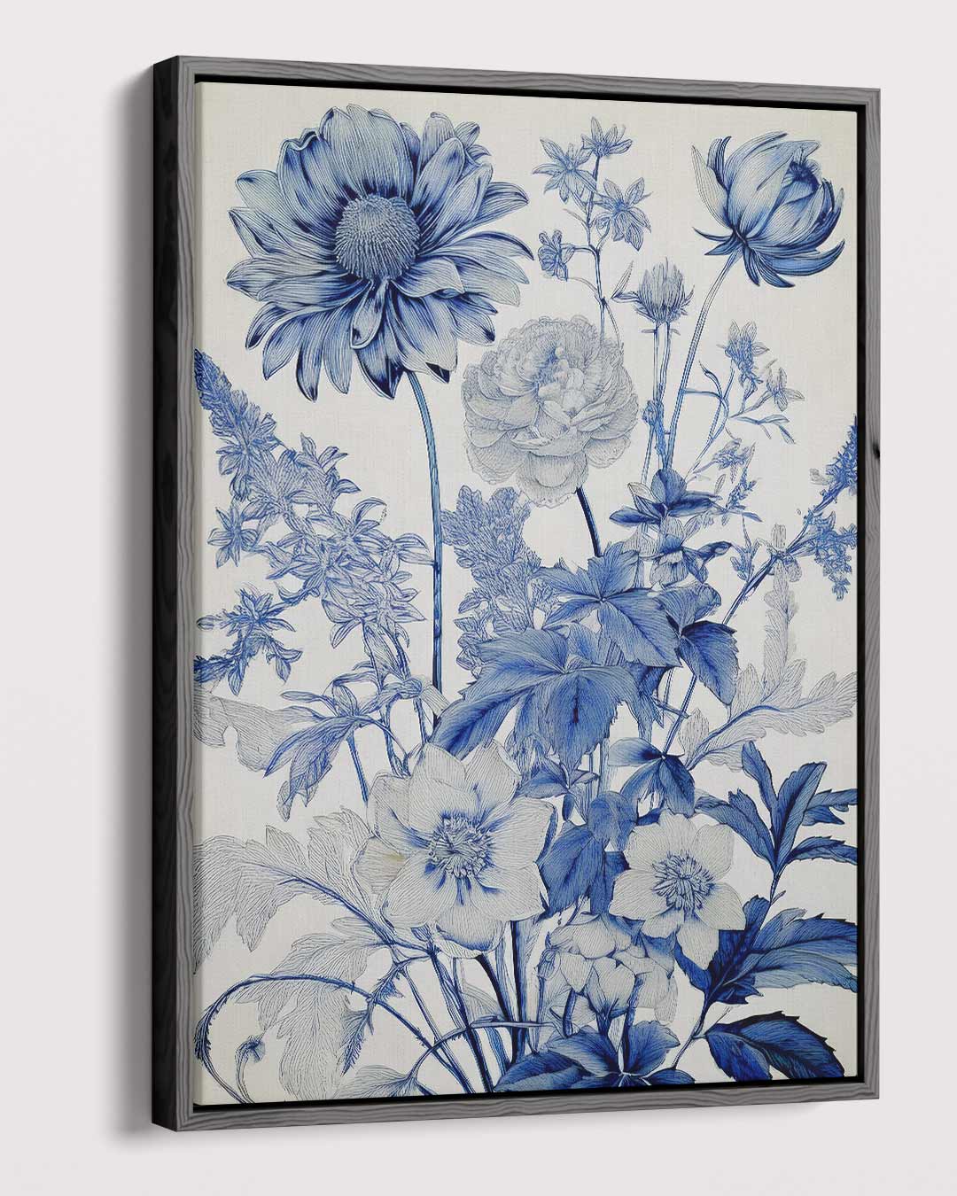 Blauw Bloemenwonder Kunstwerk-canvas-dibond-plexiglas-wanddecoratie-WallArtistic