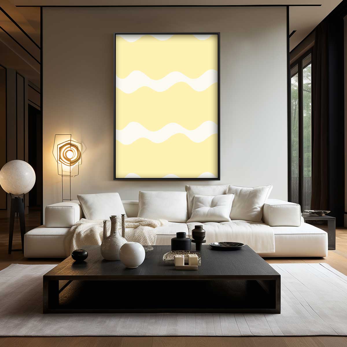 Zonnige Golfpatronen Kunstwerk-canvas-dibond-plexiglas-wanddecoratie-WallArtistic