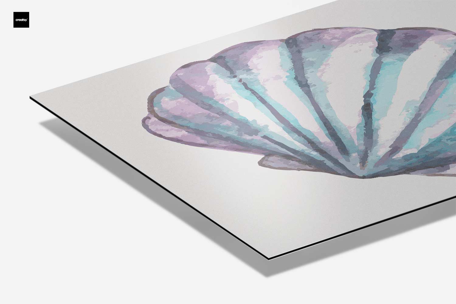 Schelp in Aquarel Kunstwerk-canvas-dibond-plexiglas-wanddecoratie-WallArtistic