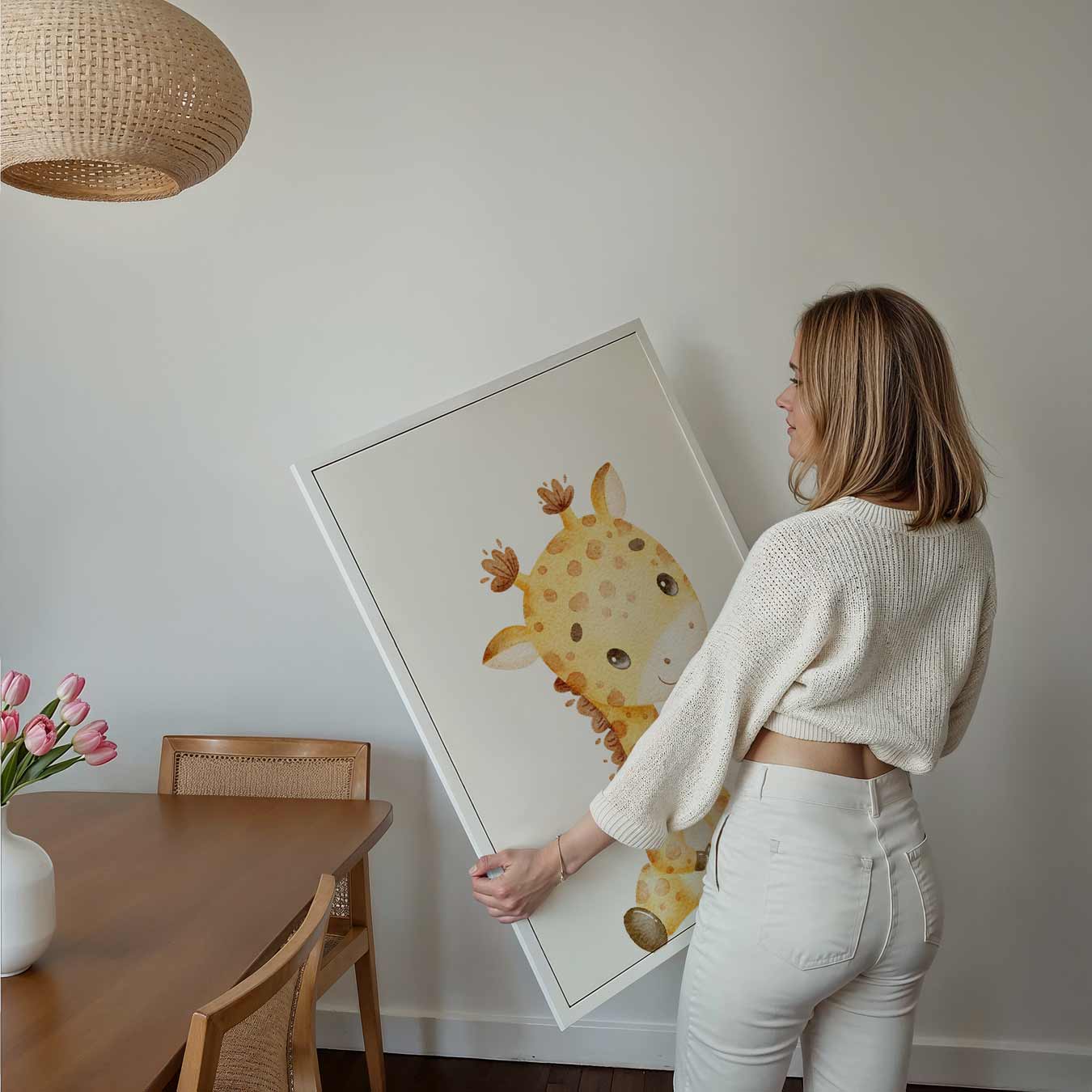 Schattige Giraffe Baby Kamer Poster-WallArtistic