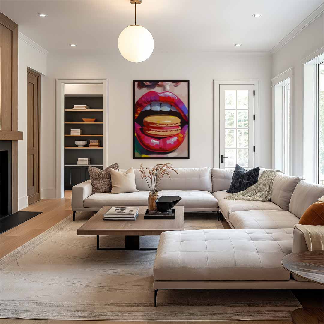 Kleurrijke Macaron Smaakexplosie Kunstwerk-canvas-dibond-plexiglas-wanddecoratie-WallArtistic