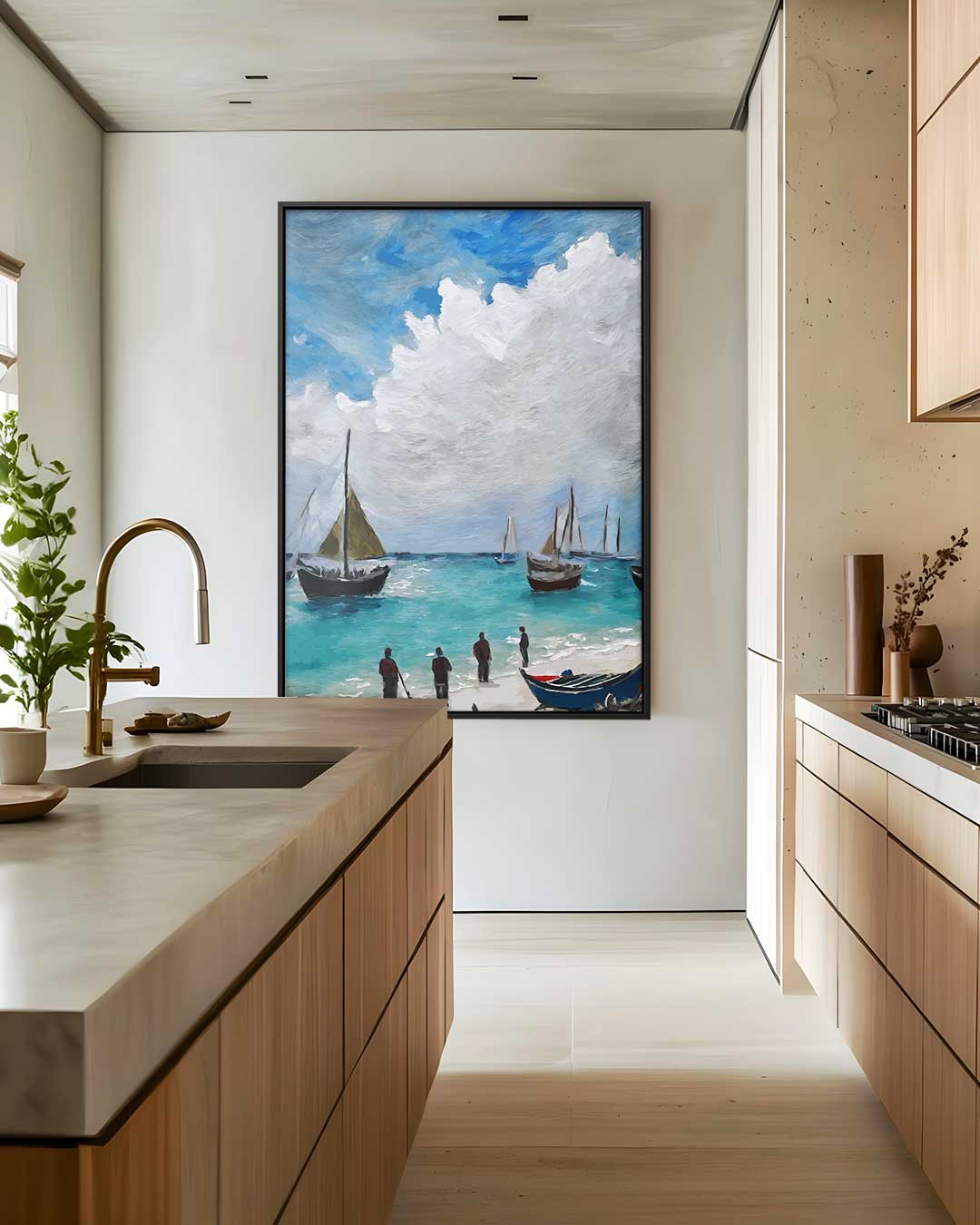 Zomers Dagje aan Zee Kunstwerk-canvas-dibond-plexiglas-wanddecoratie-WallArtistic