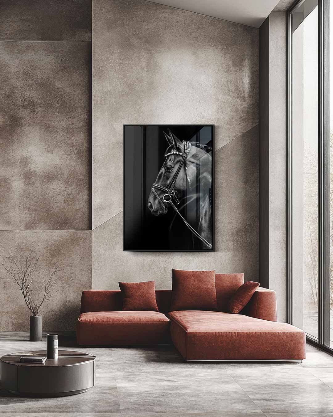 Elegante Paardenportret Fotografie Kunstwerk-canvas-dibond-plexiglas-wanddecoratie-WallArtistic