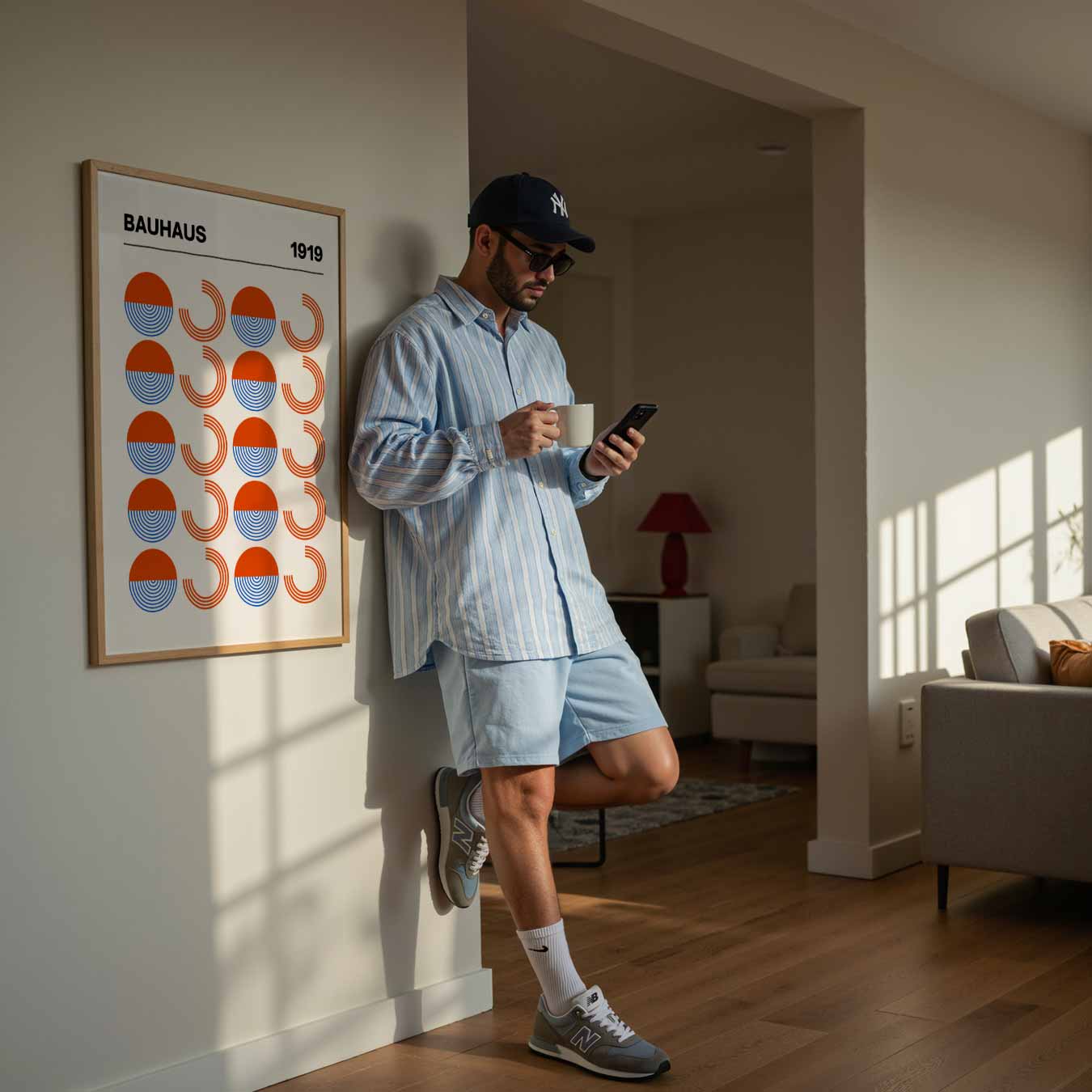 Bauhaus Stijl Vol Cirkel en Halve Cirkel Poster-WallArtistic