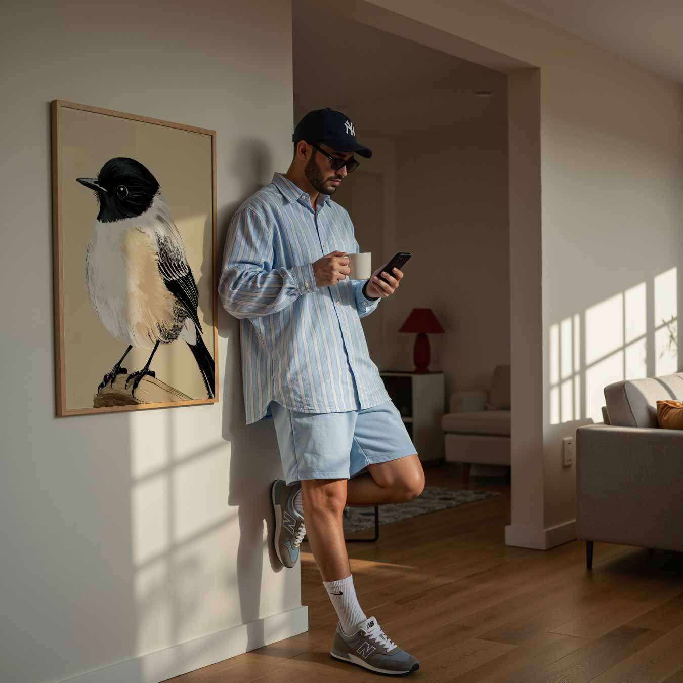 Charmante Vogelsilhouet Poster-WallArtistic