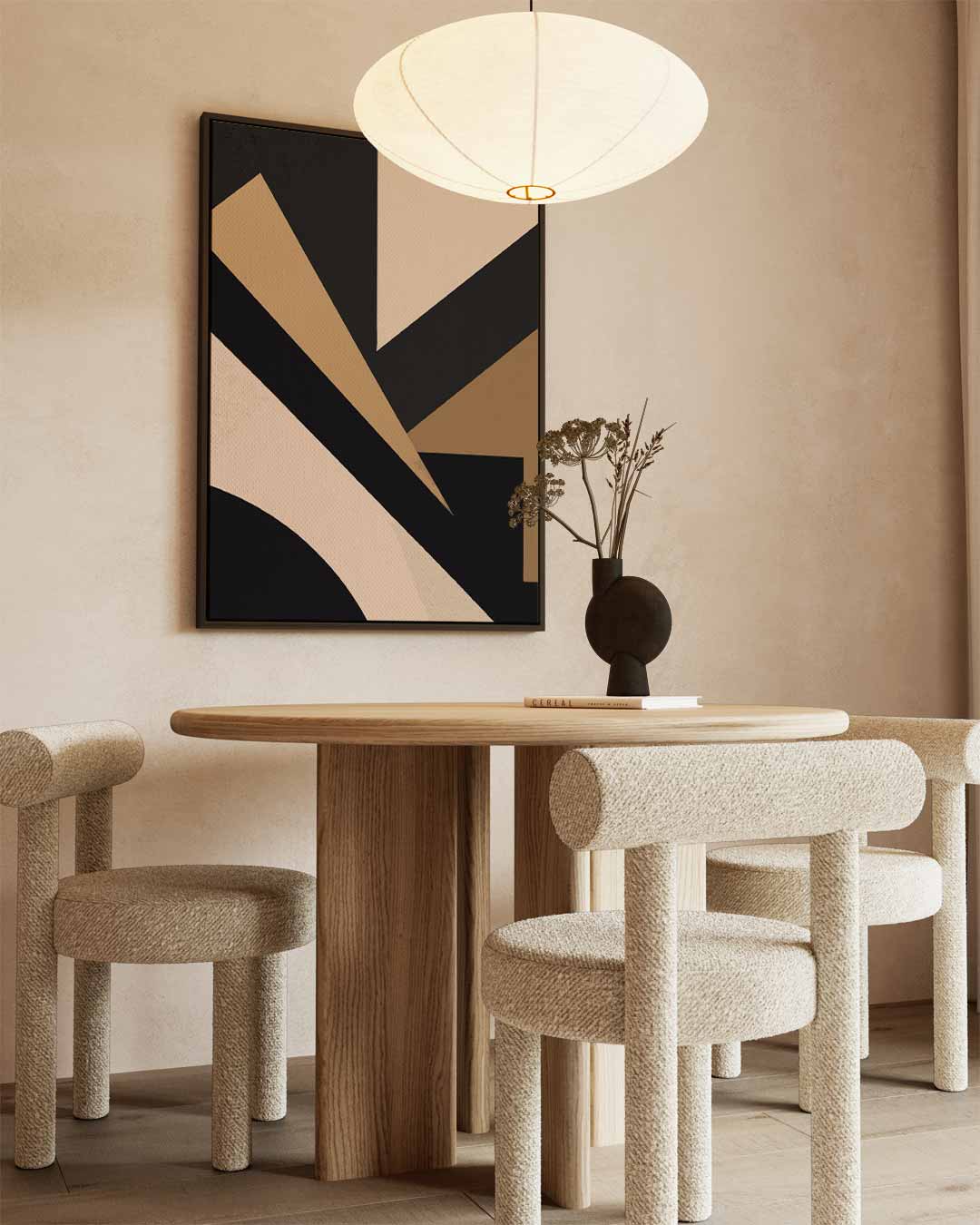 Strakke Geometrie in Aardetinten Kunstwerk-canvas-dibond-plexiglas-wanddecoratie-WallArtistic