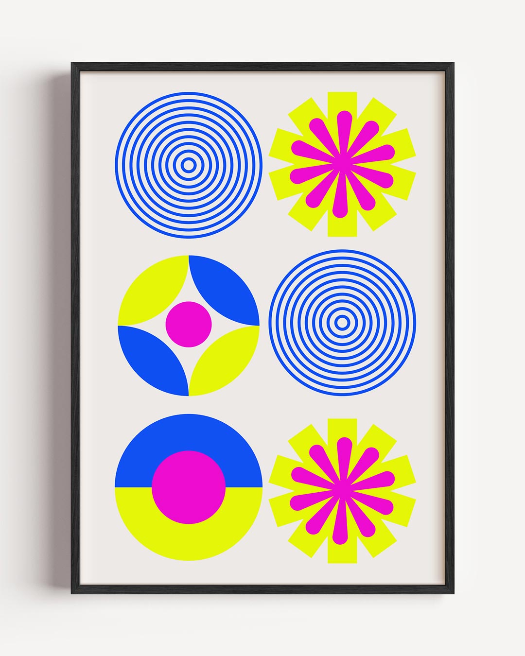 Kleurrijke Retro Cirkelpatronen Poster-WallArtistic