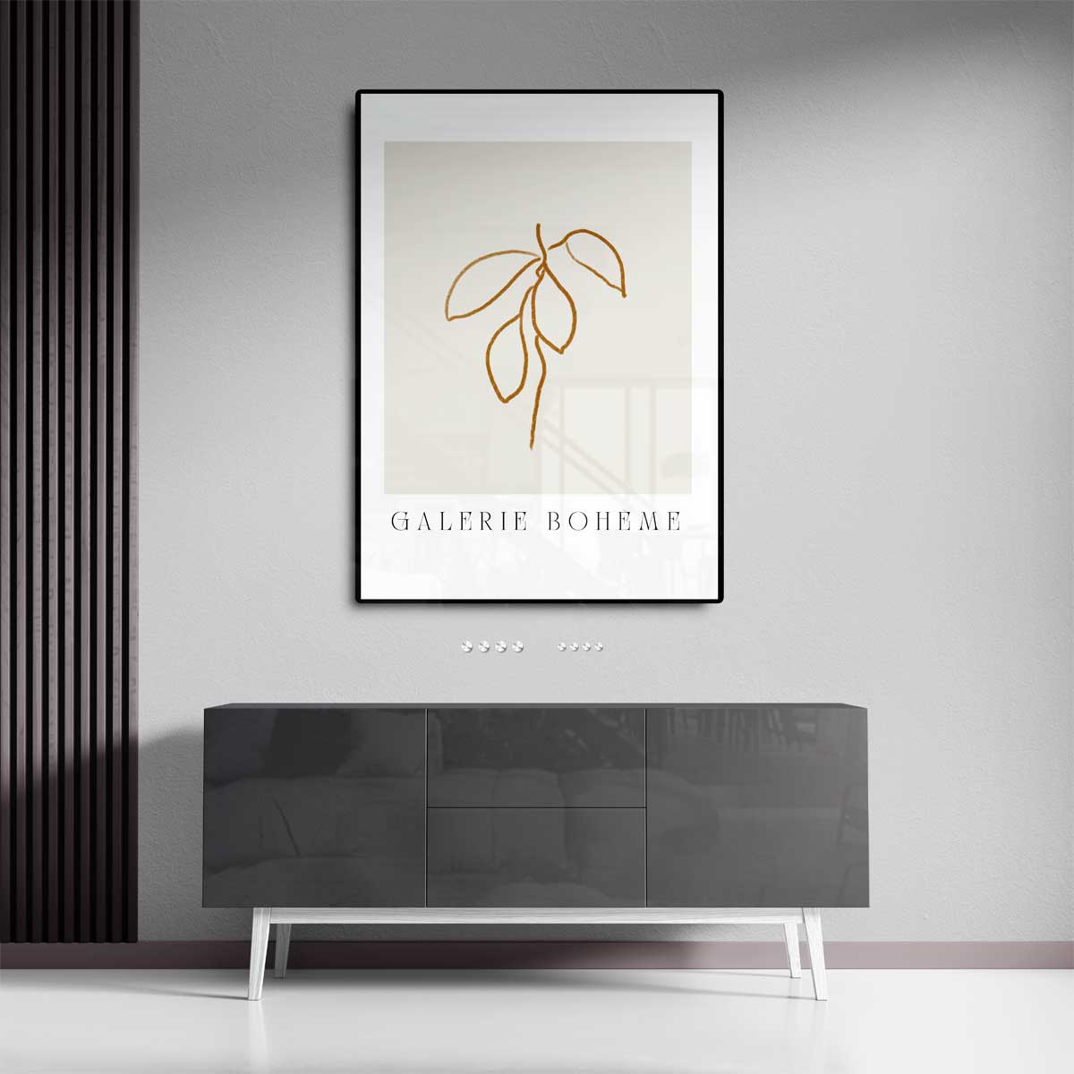 Minimalistische Bladillustratie Kunstwerk-canvas-dibond-plexiglas-wanddecoratie-WallArtistic