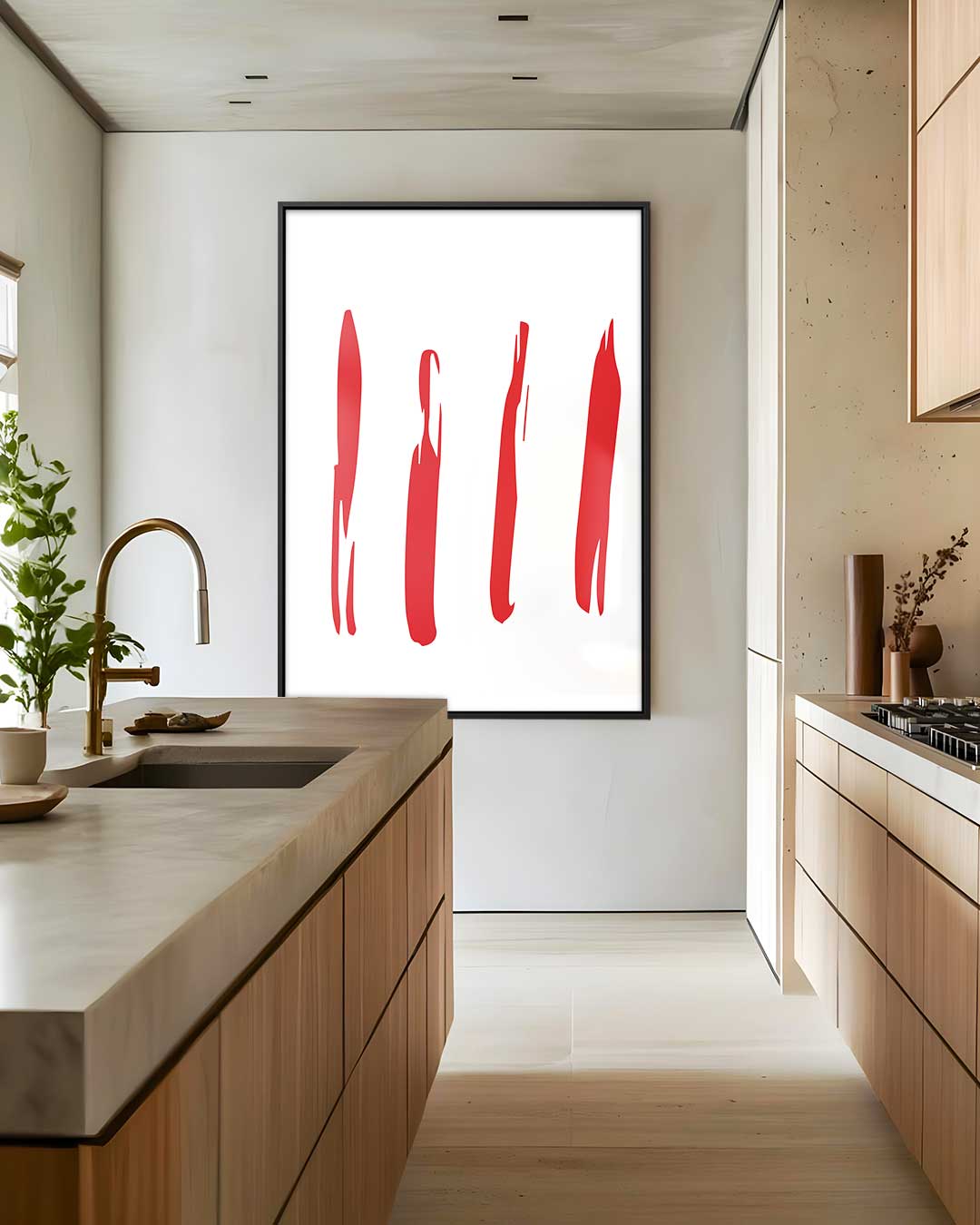 Dynamisch Rood Kunstwerk-canvas-dibond-plexiglas-wanddecoratie-WallArtistic