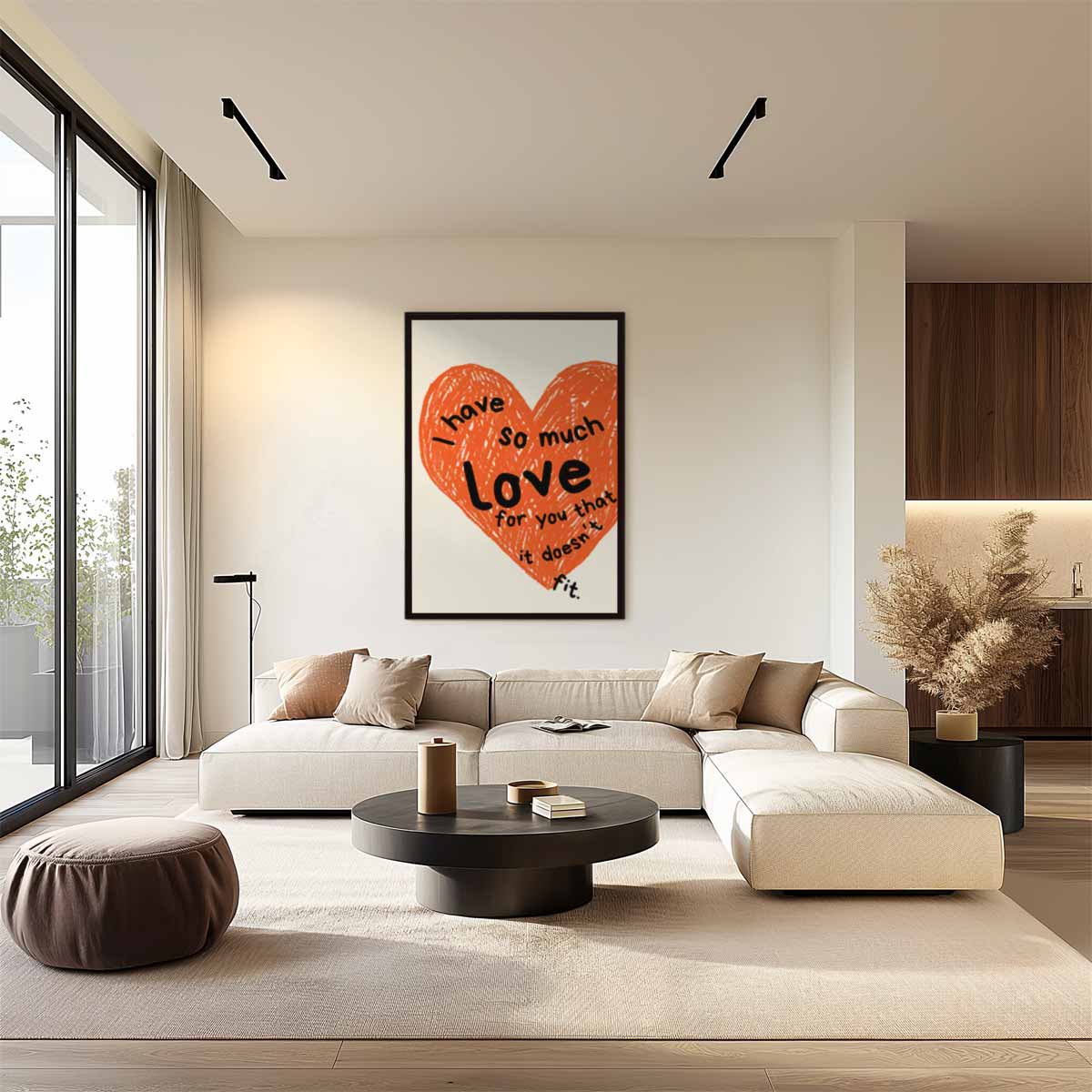 Liefde in Overvloed Hartkunst Kunstwerk-canvas-dibond-plexiglas-wanddecoratie-WallArtistic