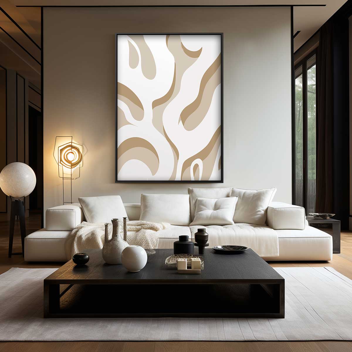 Vloeiende Lijnen Canvas Kunstwerk-canvas-dibond-plexiglas-wanddecoratie-WallArtistic