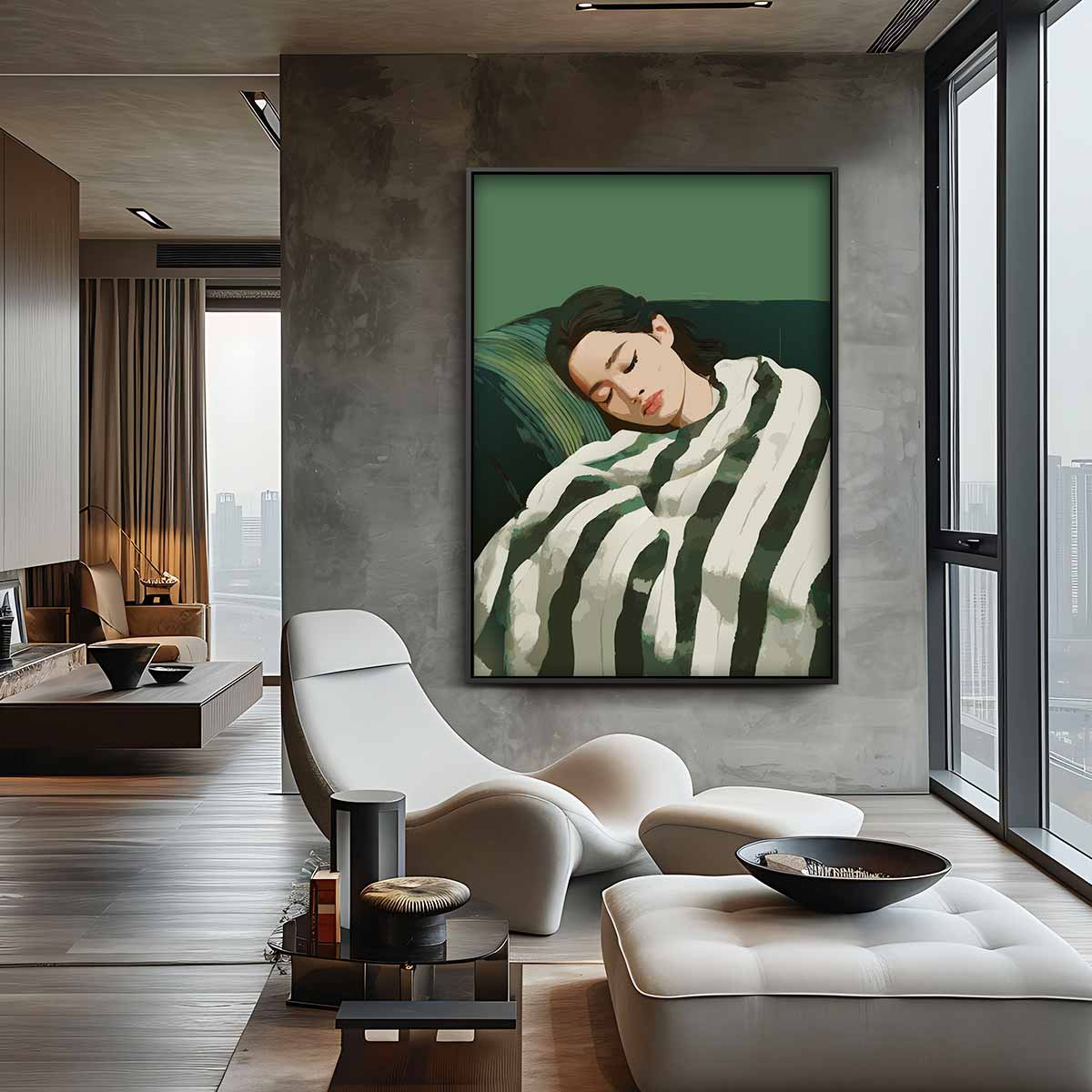 Sereen Slapend Kunstwerk-canvas-dibond-plexiglas-wanddecoratie-WallArtistic