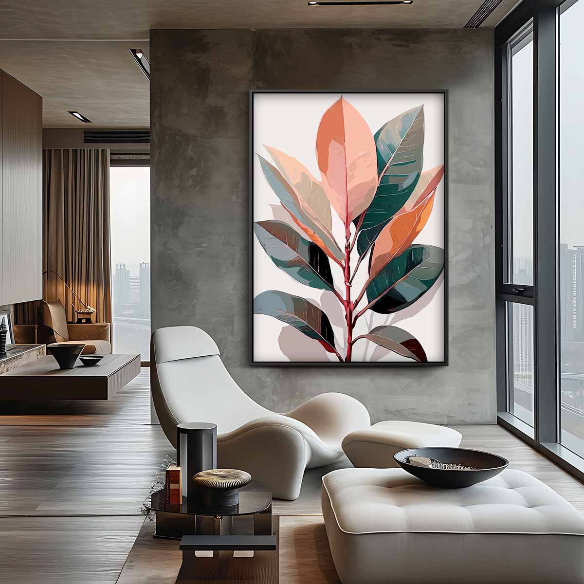 Botanische Bladeren Kunstprint Kunstwerk-canvas-dibond-plexiglas-wanddecoratie-WallArtistic