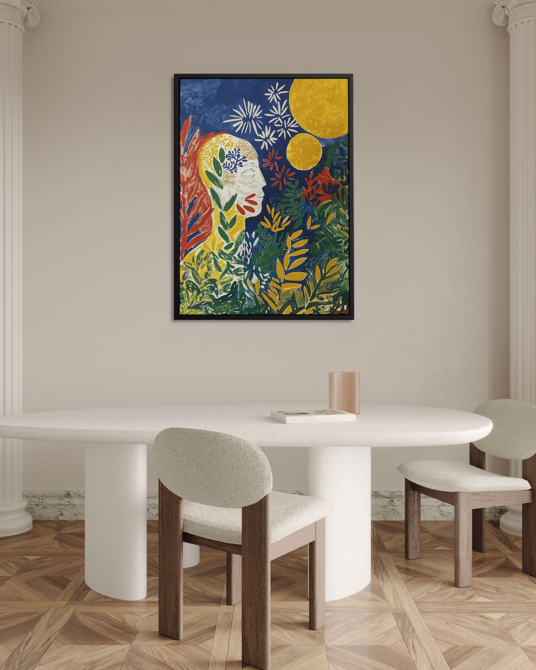 Kleurrijke natuurelementen Kunstwerk