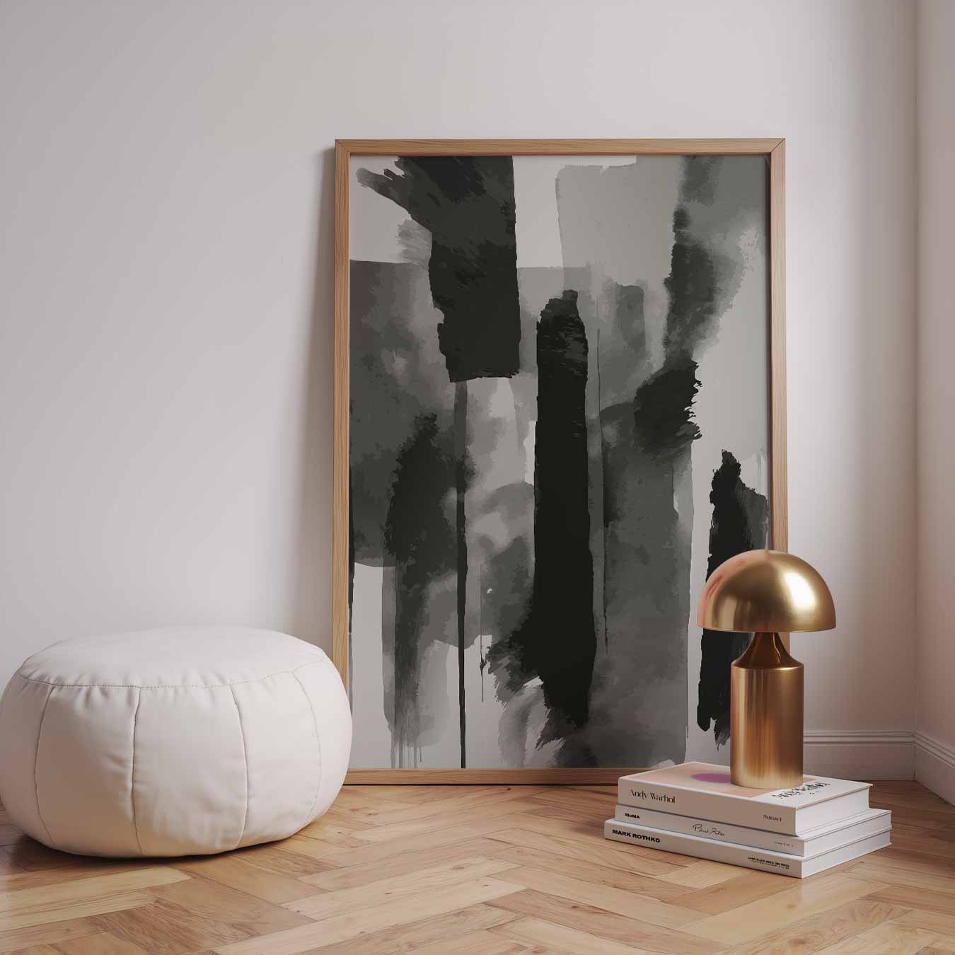 Abstracte Monochroom Postervormgeving Poster-WallArtistic