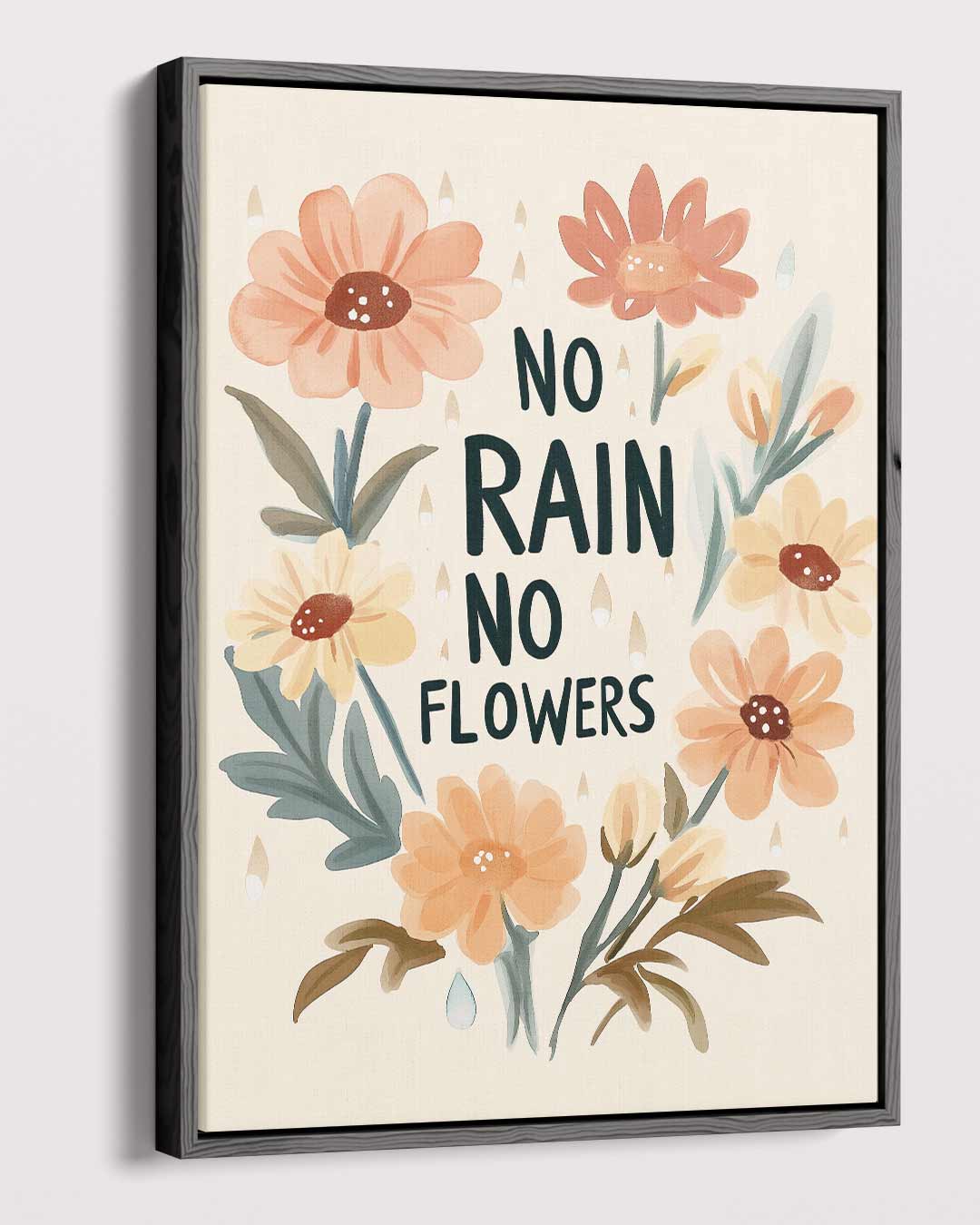 Bloemenregen Inspiratieposter Kunstwerk-canvas-dibond-plexiglas-wanddecoratie-WallArtistic