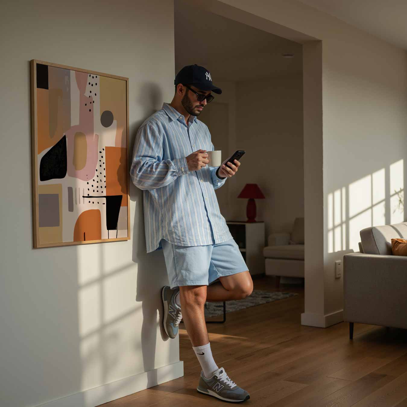 Abstracte Aardetinten Kunst Poster-WallArtistic