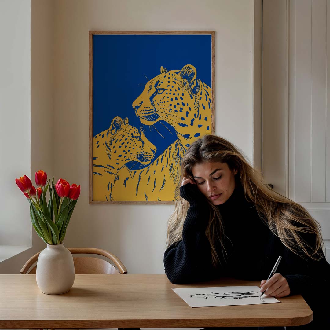 Elegante Luipaard Liefde Poster-WallArtistic