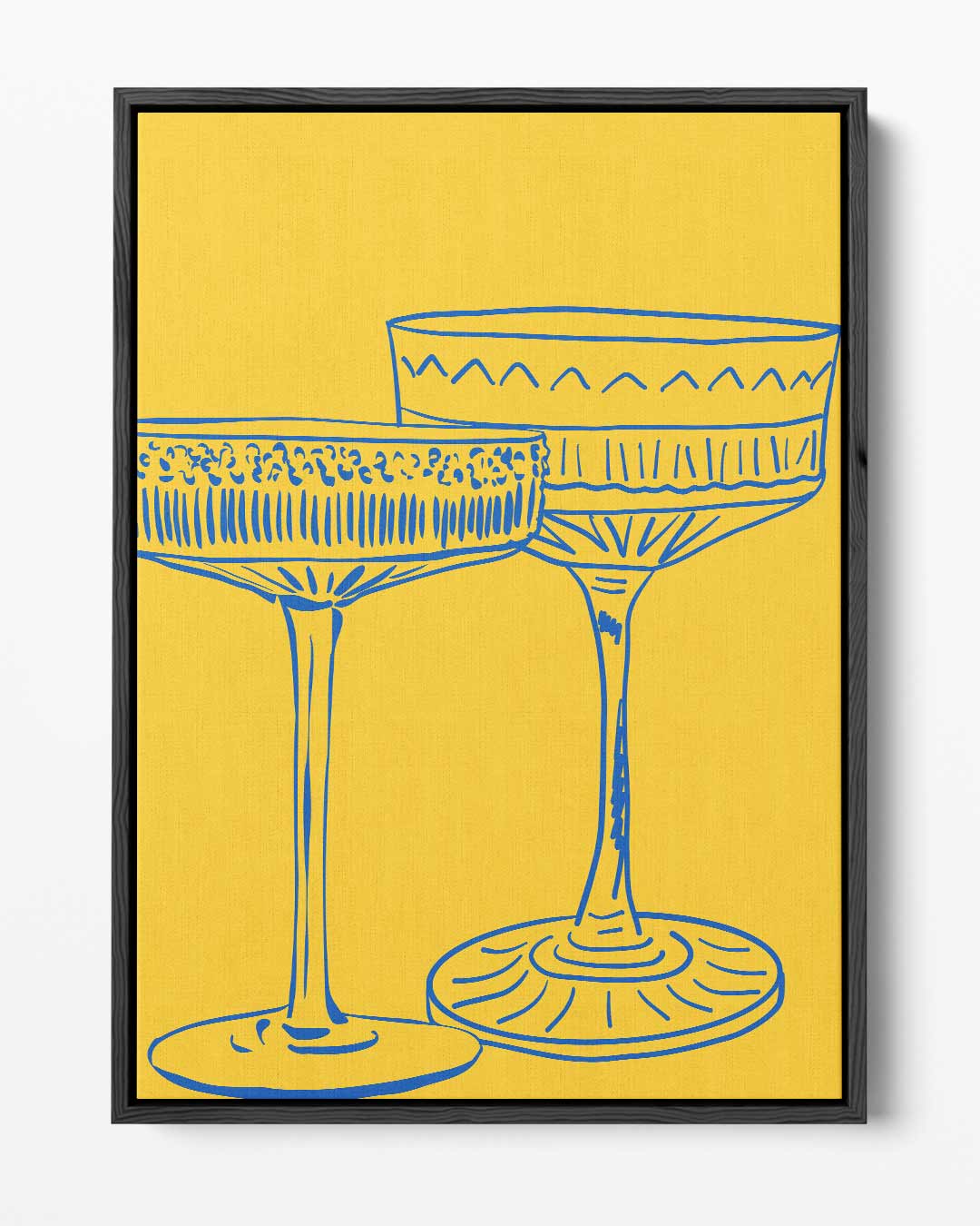 Stijlvolle Sierglazen Illustratie Kunstwerk-canvas-dibond-plexiglas-wanddecoratie-WallArtistic