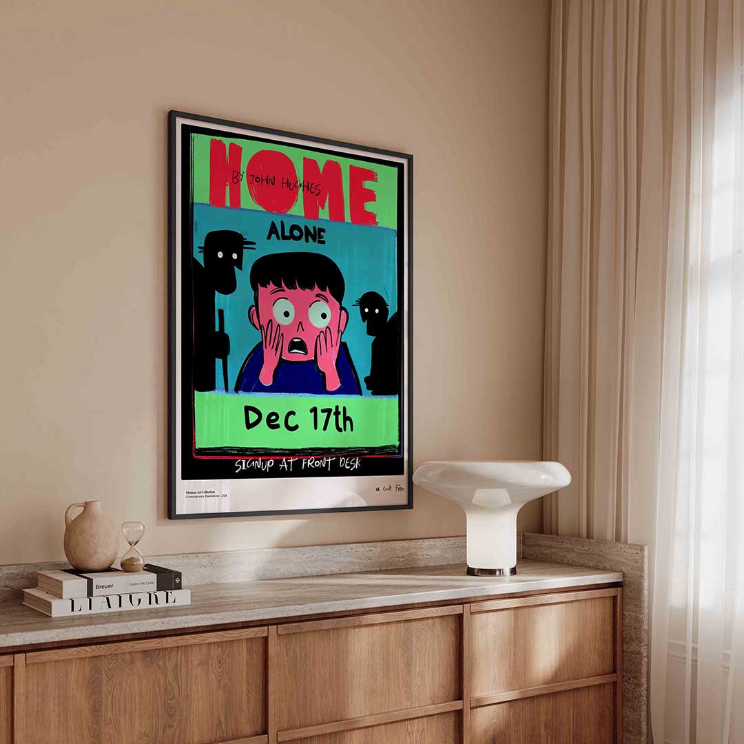 Jongen met handen op wangen Poster