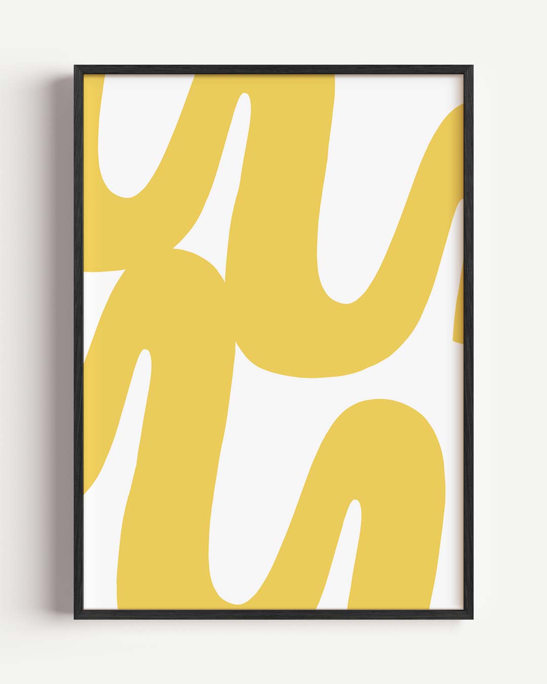 Opvallende Gele Golven Poster-WallArtistic