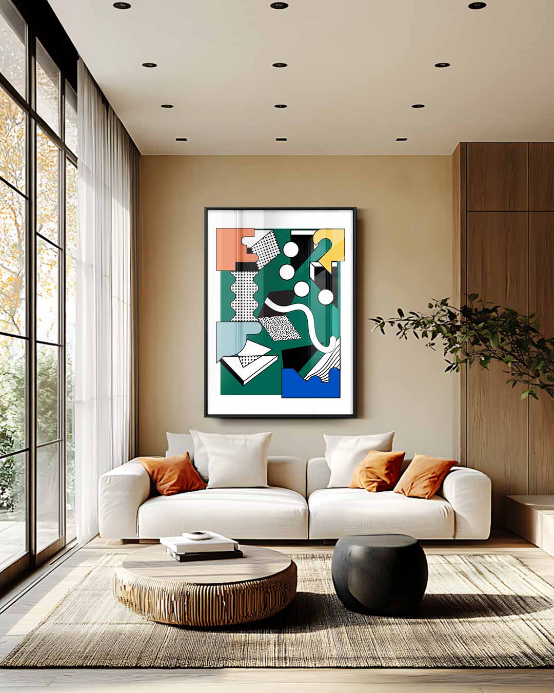 Kleurrijk Labyrint Kunstwerk-canvas-dibond-plexiglas-wanddecoratie-WallArtistic