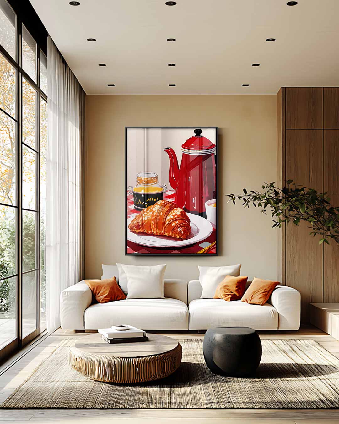 Franse Ontbijtsfeer Kunstwerk-canvas-dibond-plexiglas-wanddecoratie-WallArtistic