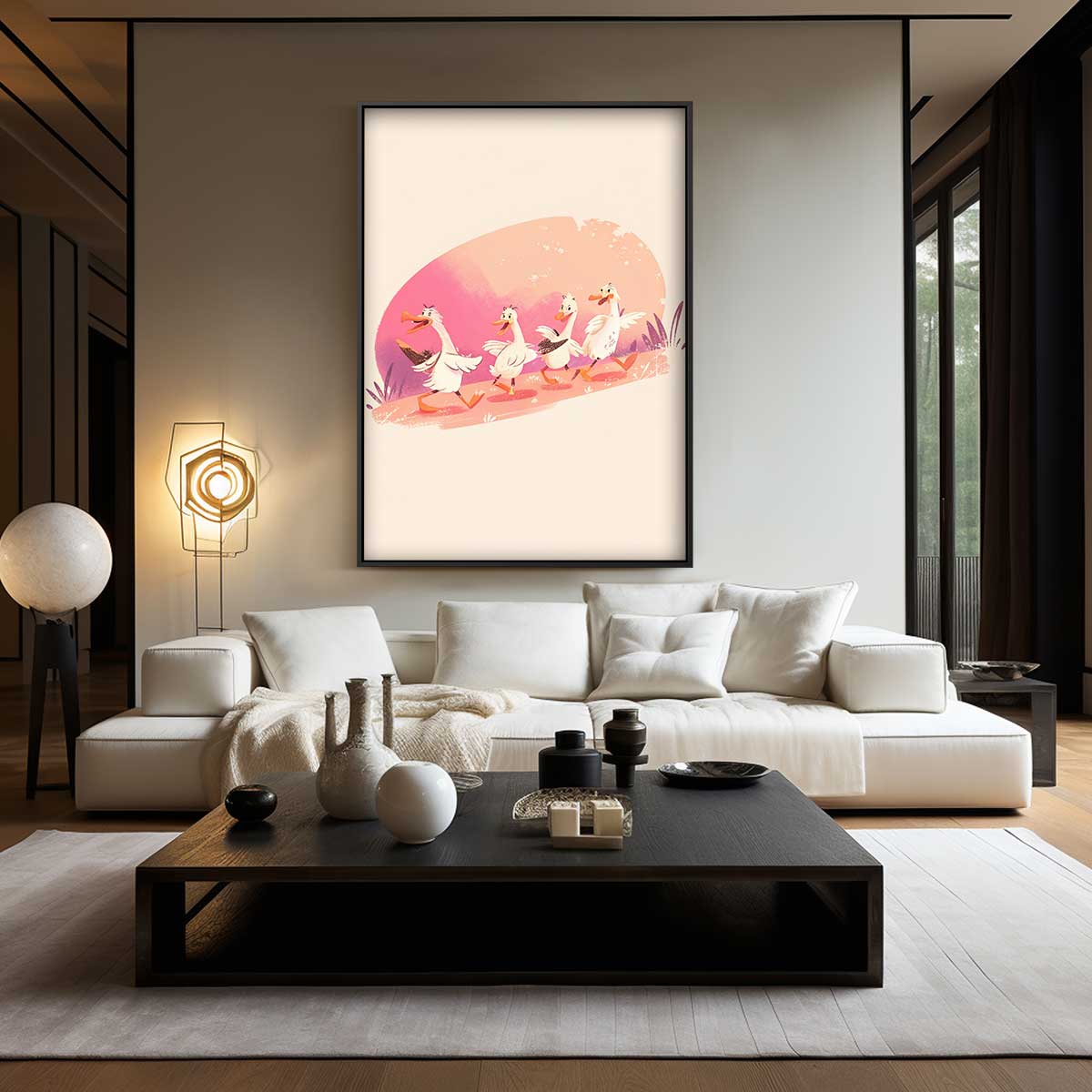 Eendjes Parade Kunstwerk-canvas-dibond-plexiglas-wanddecoratie-WallArtistic