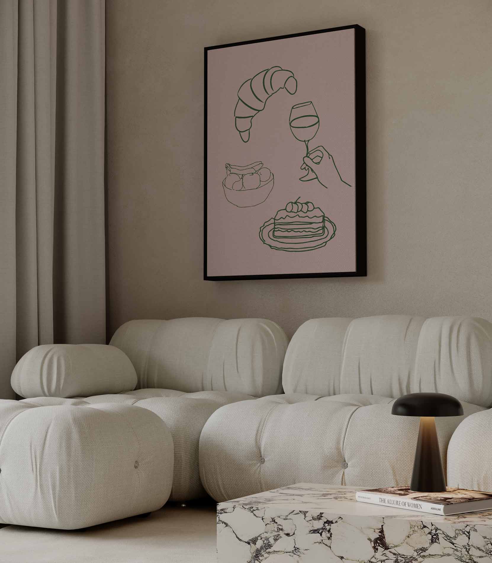 Minimalistisch Eten & Drinken Kunstwerk-canvas-dibond-plexiglas-wanddecoratie-WallArtistic