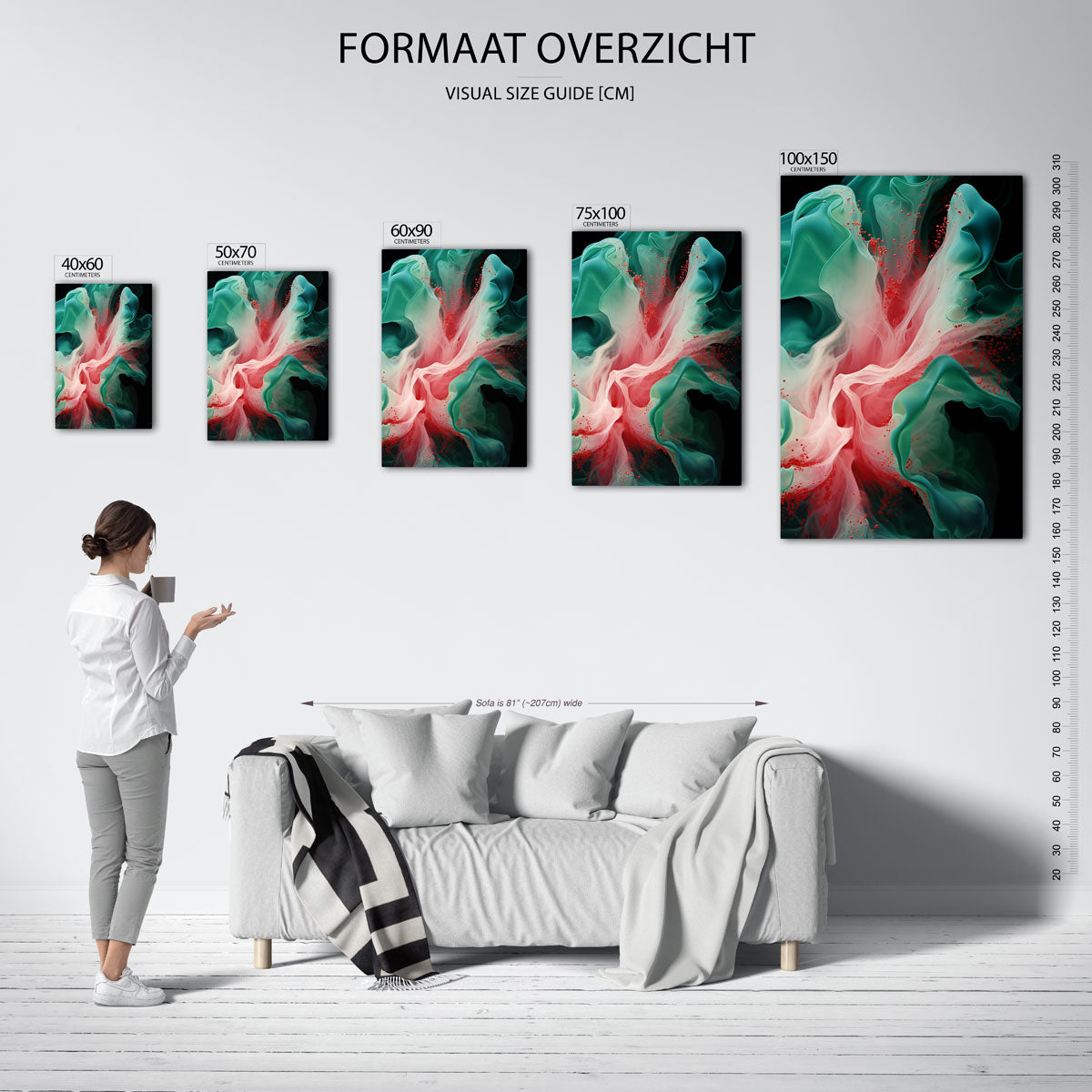 Vloeiende kleurenexplosie Kunstwerk