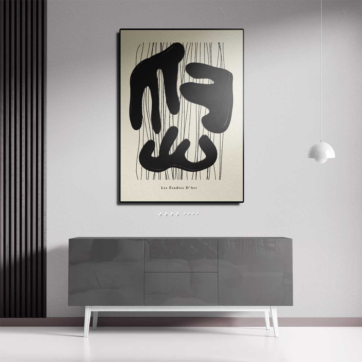 Organische Vormen in Zwart Kunstwerk-canvas-dibond-plexiglas-wanddecoratie-WallArtistic