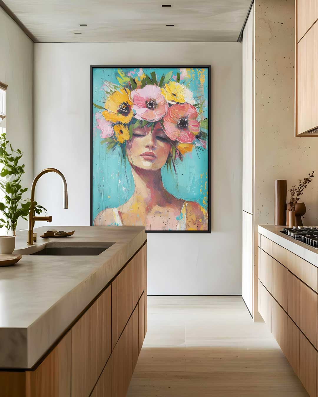 Bloemenpracht Portret Kunstwerk-canvas-dibond-plexiglas-wanddecoratie-WallArtistic