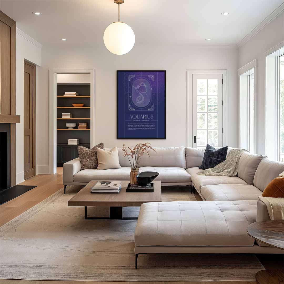 Aquarius Sterrenbeeld Poster Kunstwerk-canvas-dibond-plexiglas-wanddecoratie-WallArtistic
