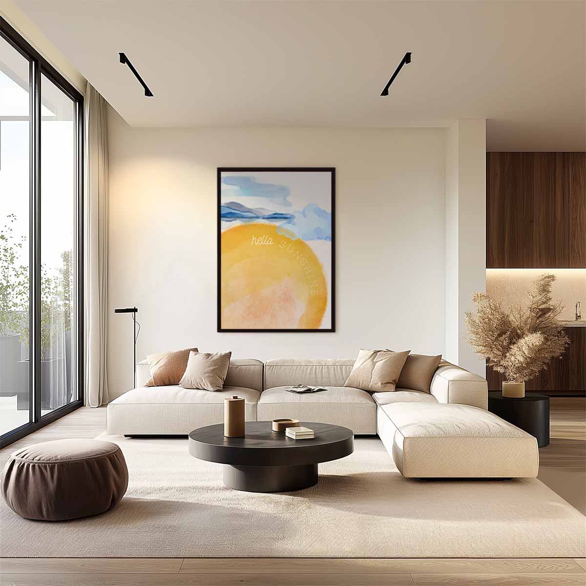 Zonnige Droomlandschap Kunstwerk-canvas-dibond-plexiglas-wanddecoratie-WallArtistic