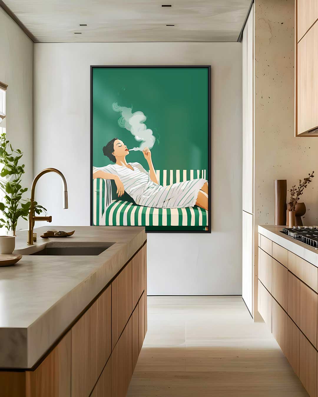 Chill Moment op de Bank Kunstwerk-canvas-dibond-plexiglas-wanddecoratie-WallArtistic