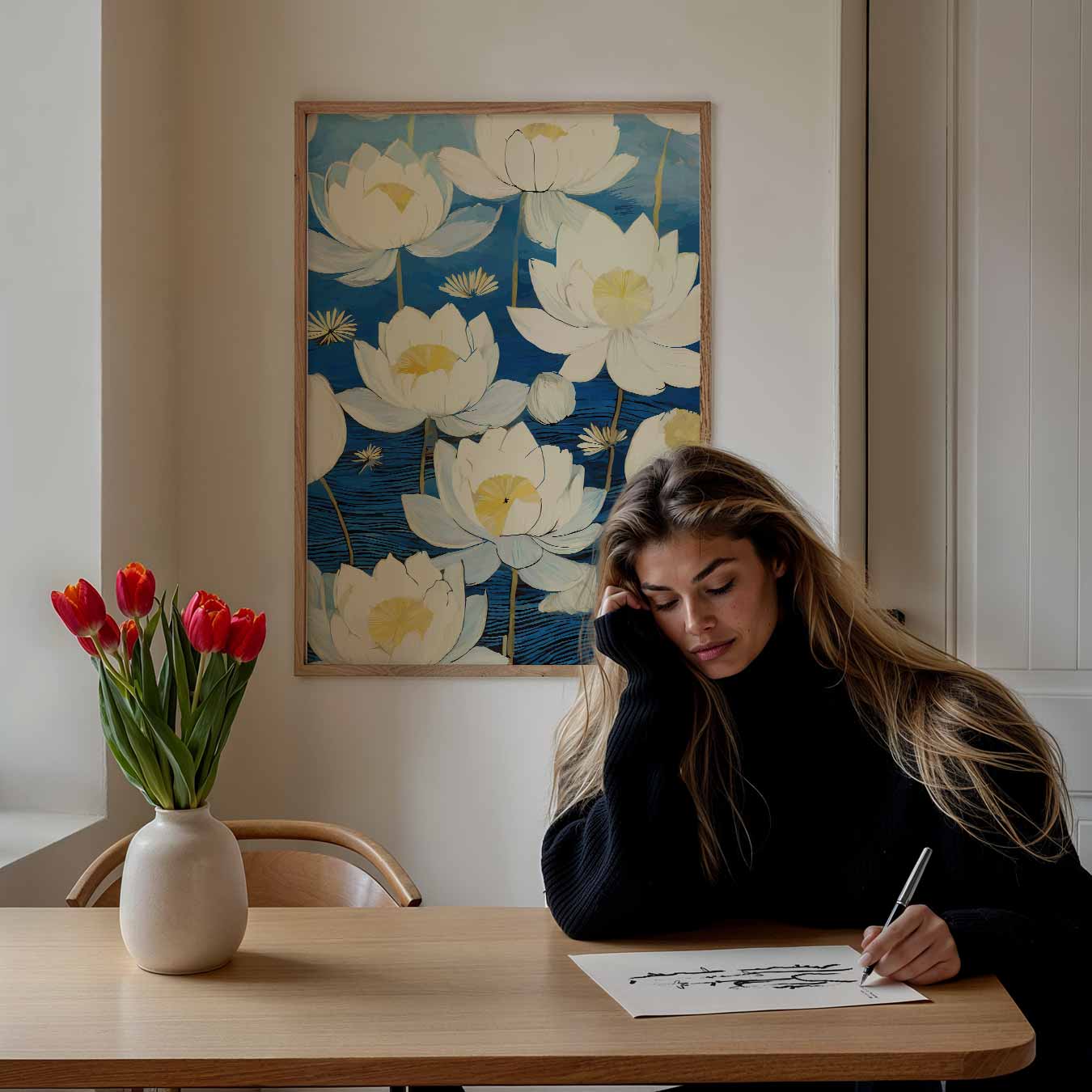 Dromerige Lotusbloem Poster-WallArtistic