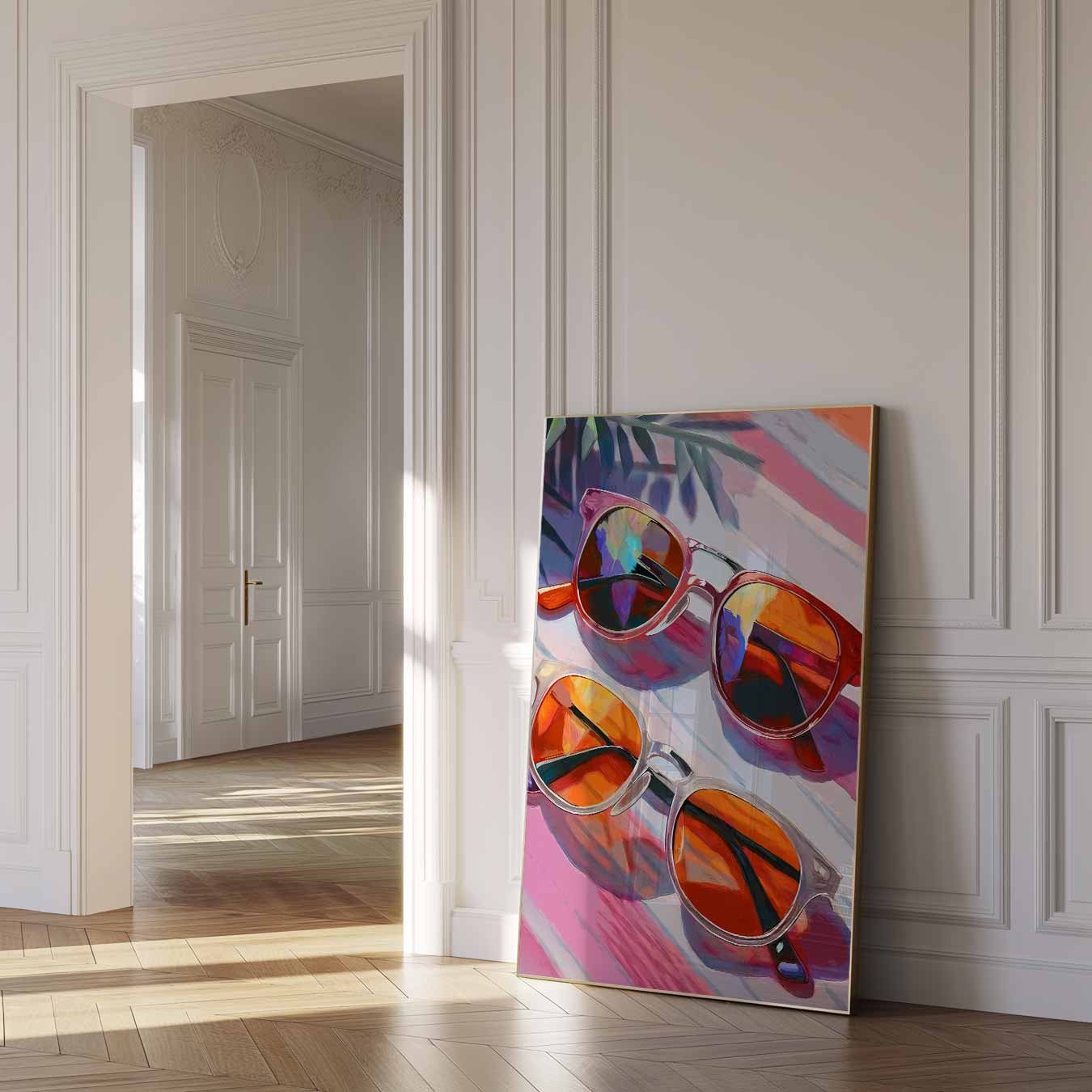 Zomerse Zonnebrillen Kunstposter-WallArtistic