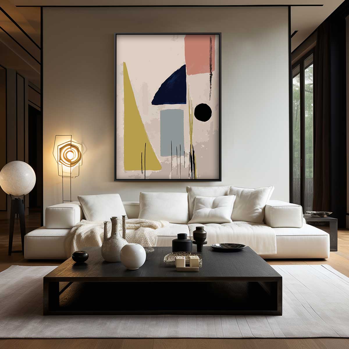 Abstracte Geometrische Vormen Kunstwerk-canvas-dibond-plexiglas-wanddecoratie-WallArtistic