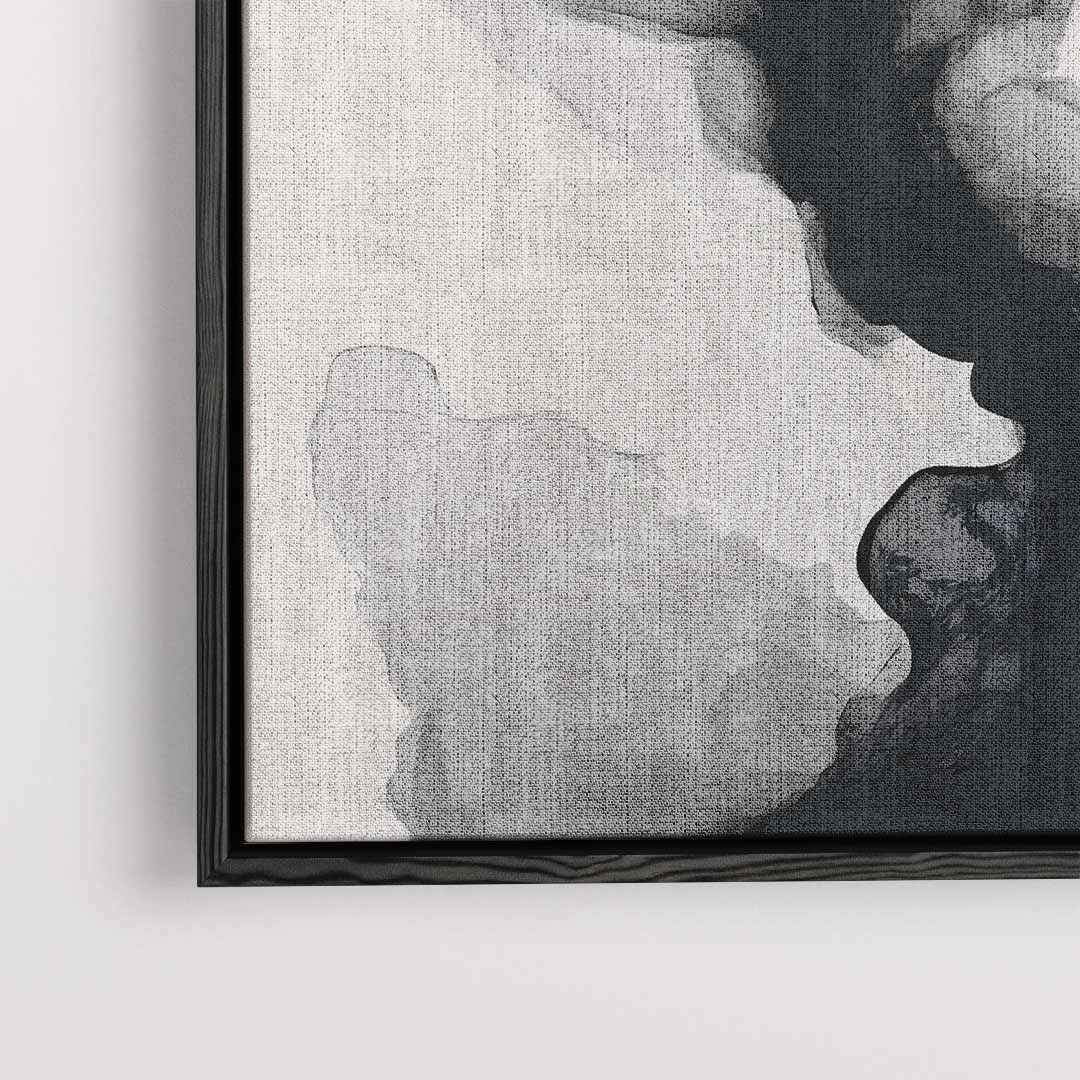 Abstracte Grijs-zwarte Stroming Kunstwerk-canvas-dibond-plexiglas-wanddecoratie-WallArtistic