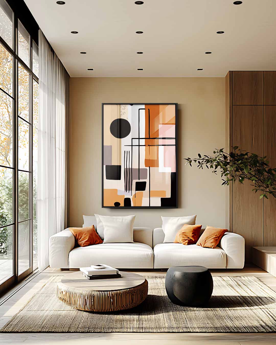 Modern Abstractie Speels Kunstwerk-canvas-dibond-plexiglas-wanddecoratie-WallArtistic