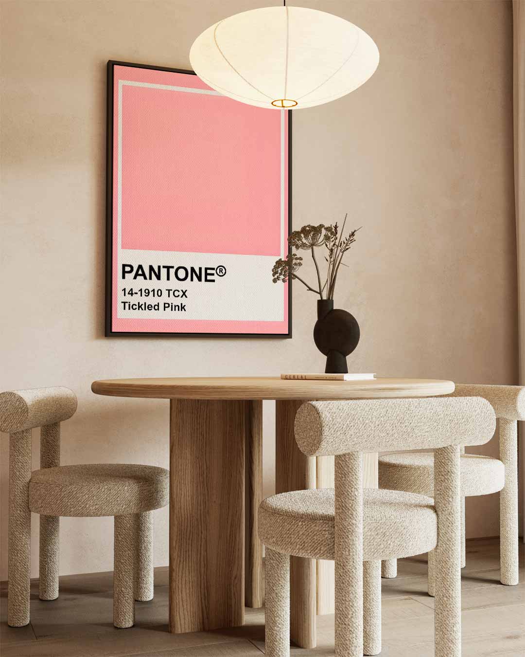 Zachtroze Expressie Kunstwerk-canvas-dibond-plexiglas-wanddecoratie-WallArtistic